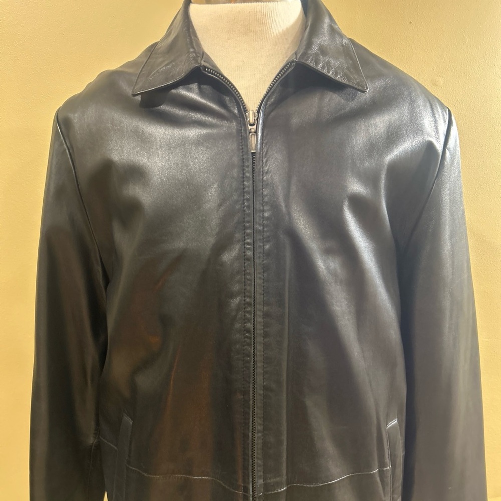 Vintage Brooks Sport Black Leather Jacket